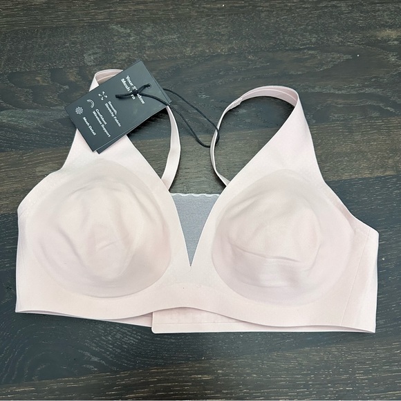Knix Shadow Mesh T-Shirt Bra XS+ Pink Rose Water - Picture 3 of 7